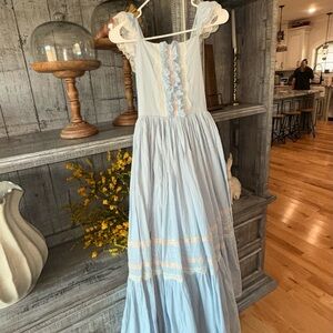 Dollcake Light Blue and Cream Kids Dress